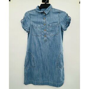 VINEYARD VINES Margo Chambray Utility Shirt Dress Size 8 100% Tencel Lyocell